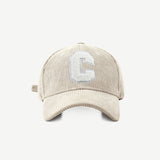 Corduroy pet met C patch | Baseball cap heren & dames | Trendy ribfluweel pet in diverse kleuren