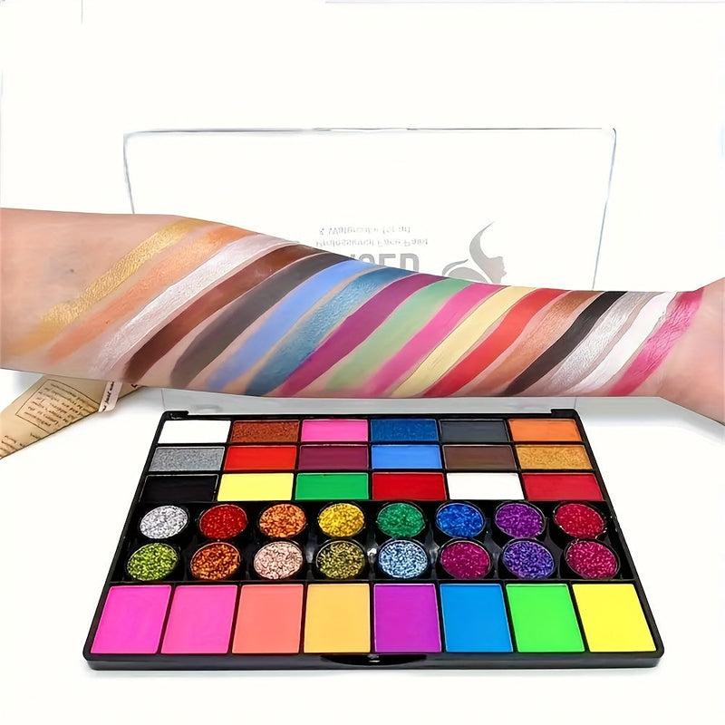 42-Kleur Watergedragen Gezichts- en Lichaamsverf Set – Perfect voor Creatieve Kunst en Schilderen