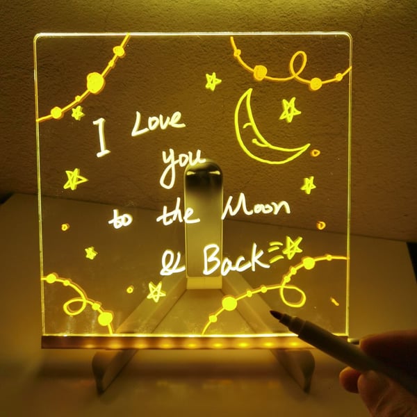 LumiArt | Acryl LED notitiebord met 7 gekleurde markers
