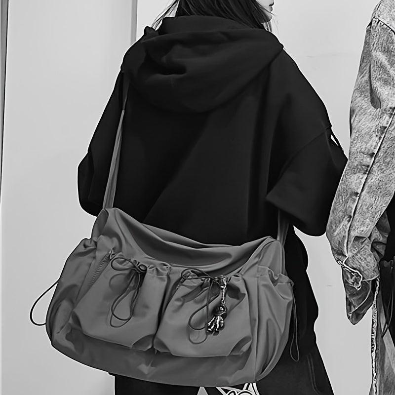 UrbanEase Crossbody Tas – Trekkoord Schoudertas met Grote Capaciteit