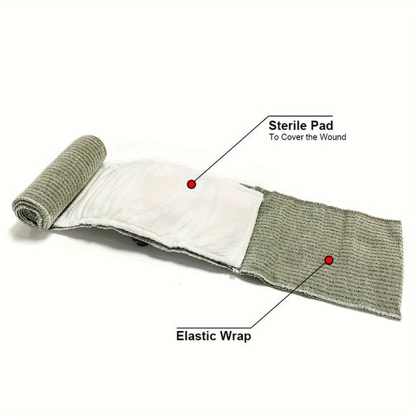 Elastische EHBO-Bandage met Steriele Wonden Pad – Universeel Geschikt voor Outdoor en Thuisgebruik
