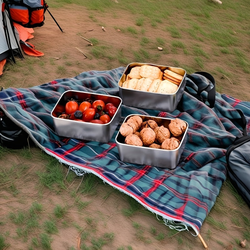 7-delige Roestvrijstalen Voedselopslagset – Lekbestendige en Stapelbare Containers voor Thuis of Outdoor