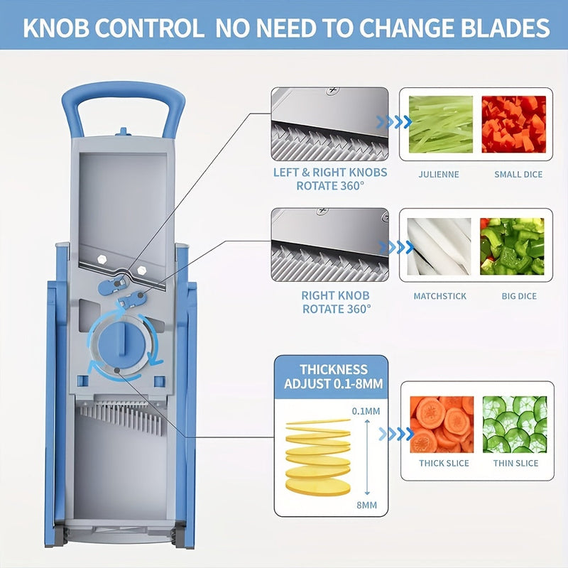 Multifunctionele Groentesnijder – Veilig, Verstelbaar en Met Grote Opvangcapaciteit