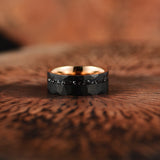 8mm Zwarte Toermalijn Wolfraamcarbide Ring - Ares