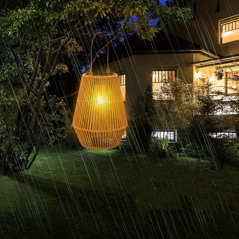 Boho Solar Hanglampen Set – Duurzame Wicker Lanterns voor Tuin en Balkon