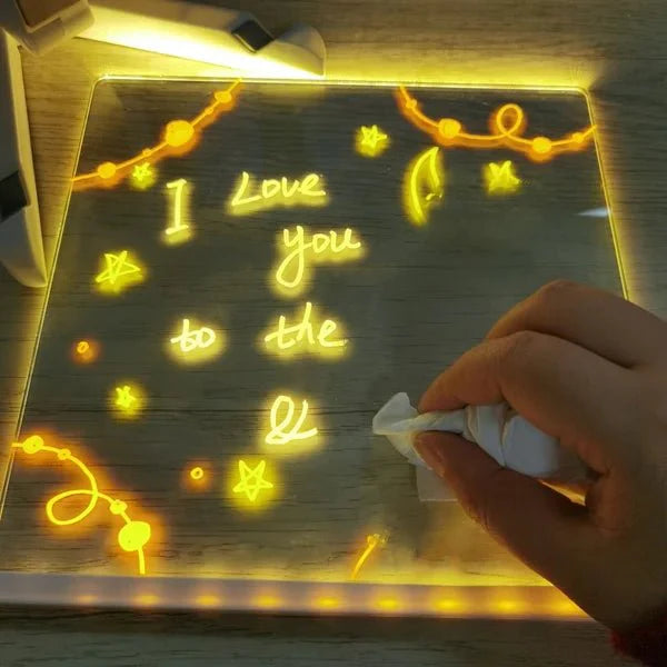 LumiArt | Acryl LED notitiebord met 7 gekleurde markers
