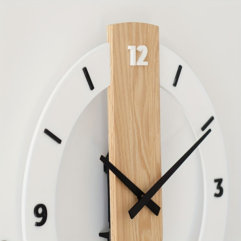 Creatieve Pendule Wandklok van Hout en Acryl – Stijlvol en Stille Decoratie