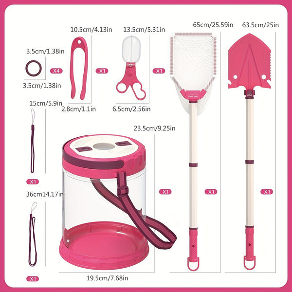 Strandavontuur Speelset voor Kinderen – Compleet met Opvouwbare Emmer, Schep en Net voor Buitenexploratie