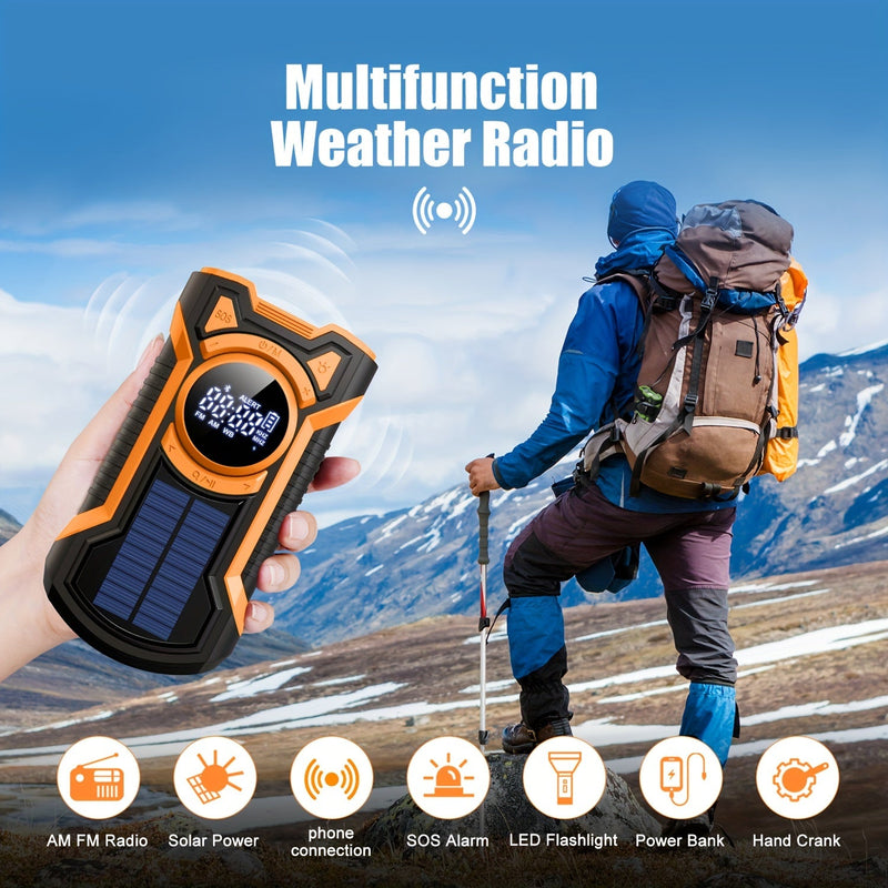All-in-One Noodradio met Handcrank en Zonnepaneel – Voor Kamperen en Noodsituaties