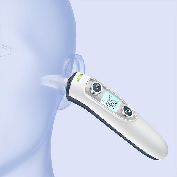 2-in-1 Digitale Thermometer met Snelle 1-Seconde Meting – Geschikt voor Voorhoofd en Oor