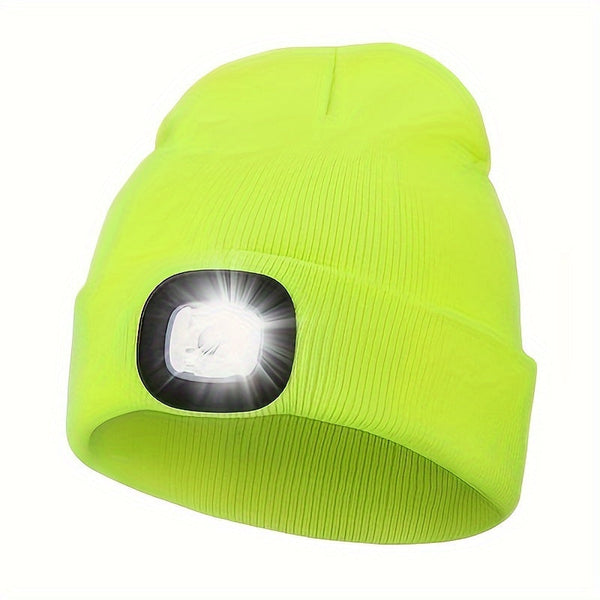 Unisex Beanie met LED Licht – Handige Verlichting voor Avondwandelingen