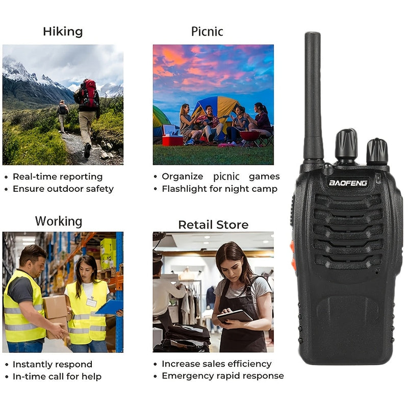 2 Stuks Draagbare Tweeweg Radio’s – Betrouwbare Communicatie voor Wandelen, Fietsen en Klimmen