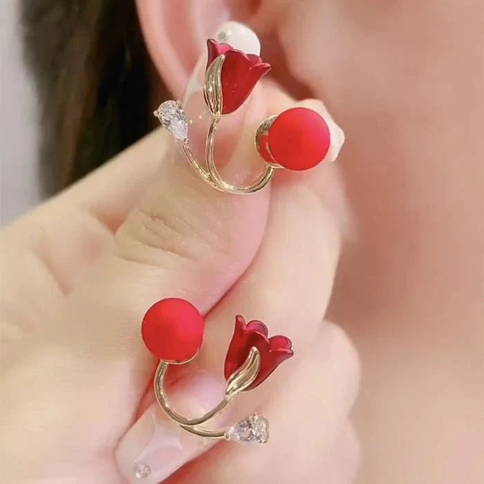 TulipElegance | Verfraai je stijl met elegante bloemenoorbellen!