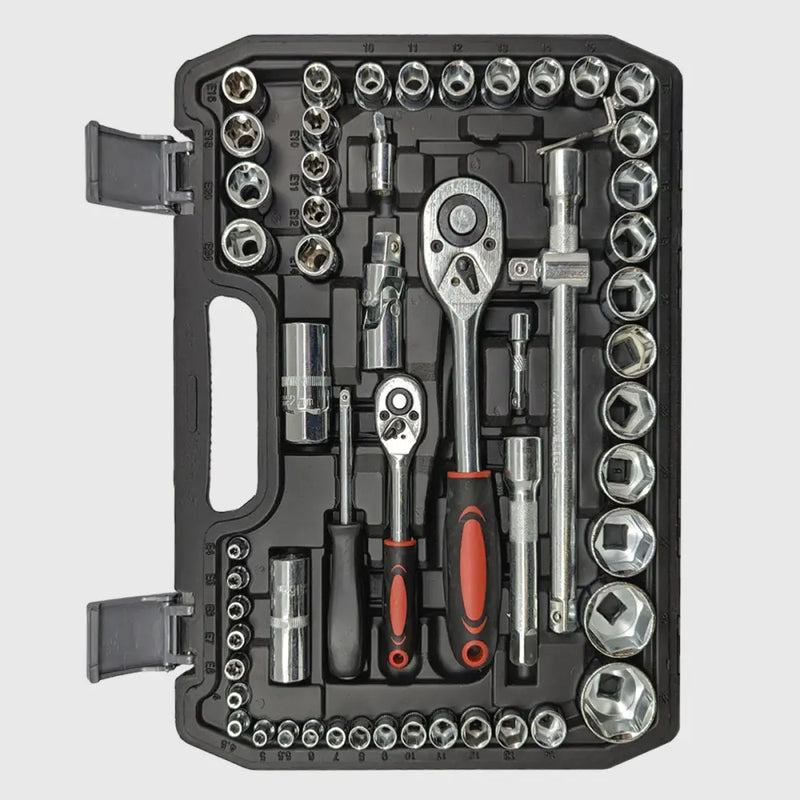 108-delig ratelsleutelset van chroom-vanadium – TorqueMaster