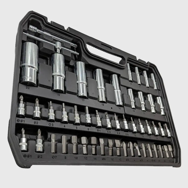 108-delig ratelsleutelset van chroom-vanadium – TorqueMaster