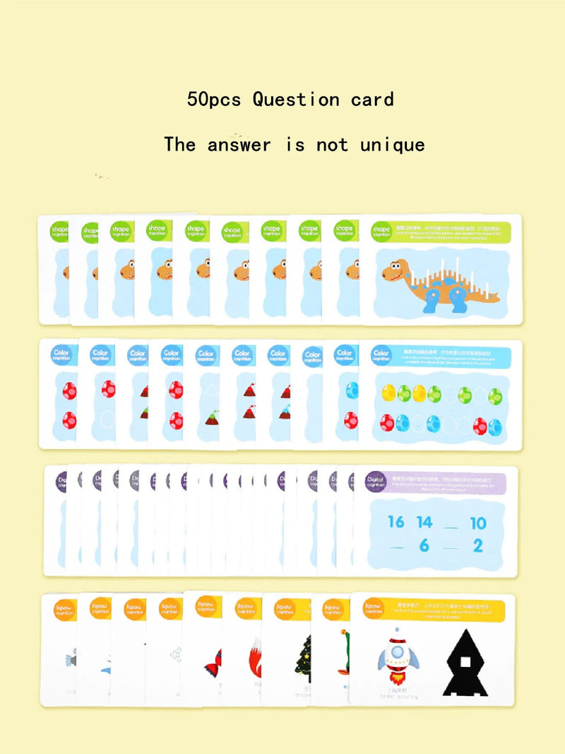 Houten Dinosaurusspeelgoed – Leuk & Schattig Educatief Speelgoed voor Kinderen met Vroeg Leren Blokken en Herkenning