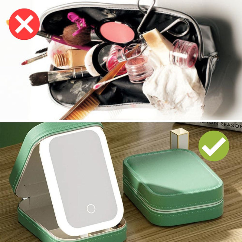 Compacte verlichte make-up organizer voor onderweg - Liora