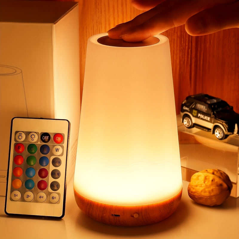 Dimbare Touchlamp met 13 RGB-kleuren – Perfect voor de Slaapkamer, Bedlampje en Nachtlicht