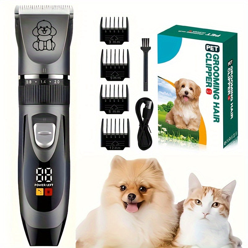 Draadloze Huisdiertrimmer – USB Oplaadbaar en Stil voor Honden en Katten