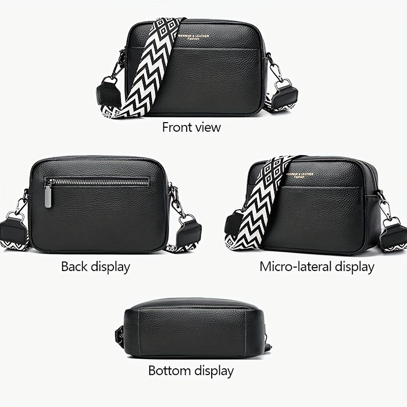 Echte Leren Crossbody Tas – Praktisch en Trendy met Gitaar Schouderband