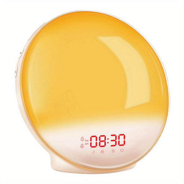 Halo Light Digitale Wekker – Zonsopgang Wecker met USB Voeding en Dubbelen Alarmfunctie
