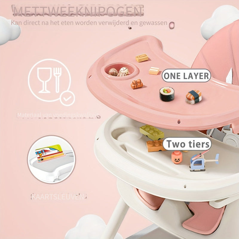 FlexiGrow Peuter Hoogstoel – Verstelbaar & Multifunctioneel