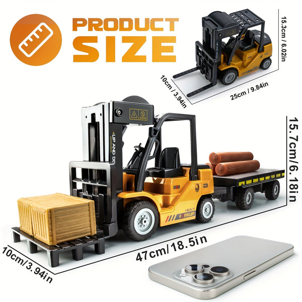 Zware Duty Afstandsbediening Heftruck – 1:24 Schaal met Lichten & Trailer