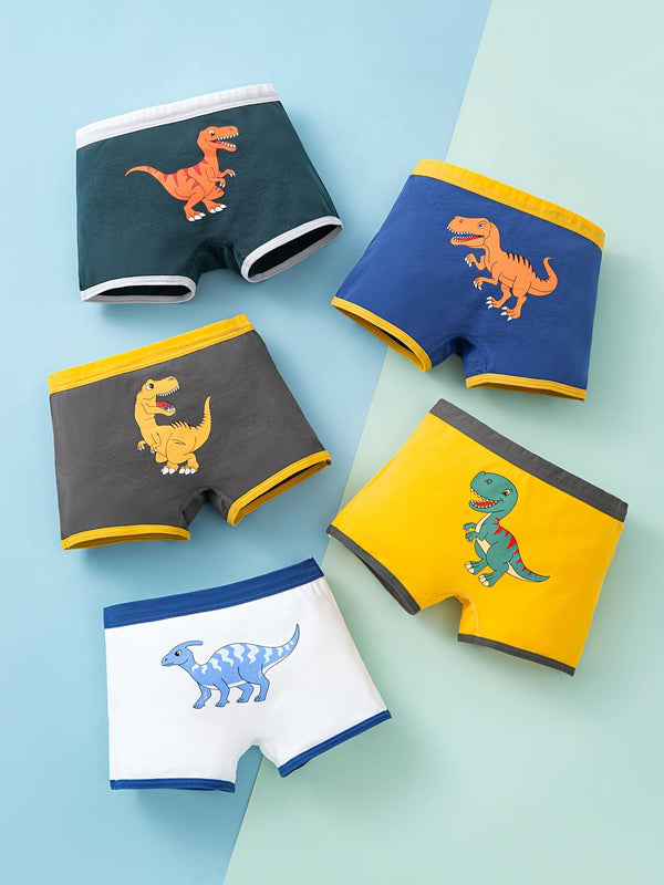Dinosaurussen Ondergoed voor Jongens - 5-delige Set van Comfortabele Boxers