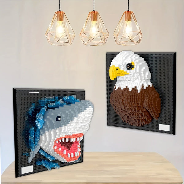 Creatieve 3D Muurkunst Bouwstenen – Haai en Arend Collectie