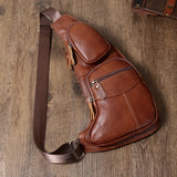 Vintage Classic Leren Slingtas – Compact en Duurzaam