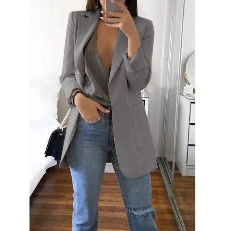 Elegante lange damesblazer voor elke gelegenheid