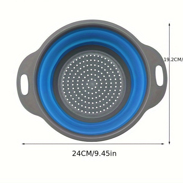 Opvouwbare Siliconen Vergiet Set – Perfect voor Pasta, Groenten en Fruit