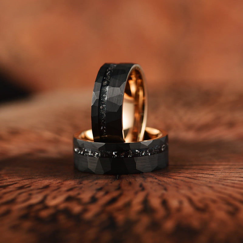 8mm Zwarte Toermalijn Wolfraamcarbide Ring - Ares