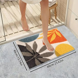 Abstracte Geometrische Badmat – Absorberend en Zacht voor Badkamer of Keuken
