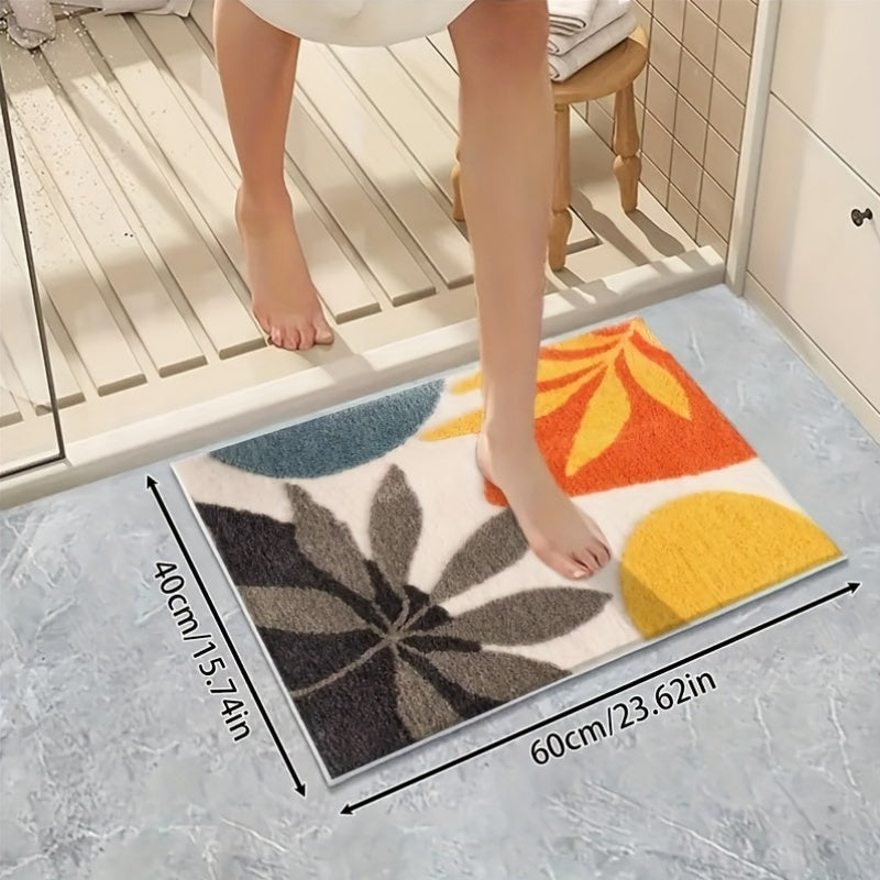 Abstracte Geometrische Badmat – Absorberend en Zacht voor Badkamer of Keuken