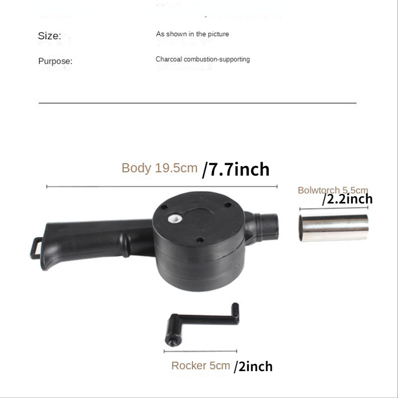 Draagbare Handmatige Blazer – Perfect voor BBQ's, Kamperen en Vuur Maken