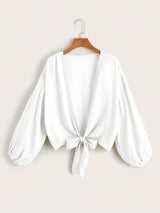 Effen Knoopkimono | Kimono Dames | Zomerse cover-up met striksluiting