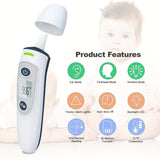 2-in-1 Digitale Thermometer met Snelle 1-Seconde Meting – Geschikt voor Voorhoofd en Oor