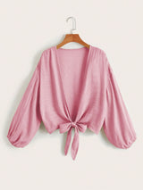 Effen Knoopkimono | Kimono Dames | Zomerse cover-up met striksluiting