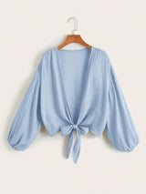 Effen Knoopkimono | Kimono Dames | Zomerse cover-up met striksluiting