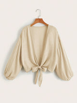 Effen Knoopkimono | Kimono Dames | Zomerse cover-up met striksluiting