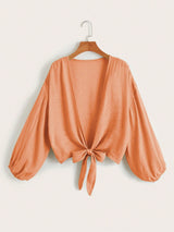 Effen Knoopkimono | Kimono Dames | Zomerse cover-up met striksluiting