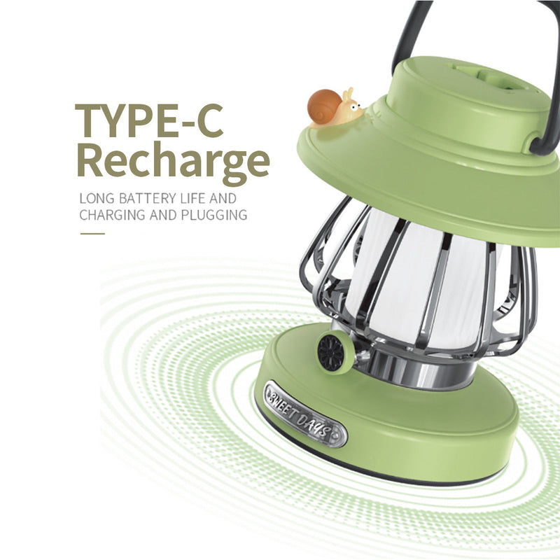 SnailGlow Draagbare Campinglamp – USB Oplaadbaar Nachtlampje