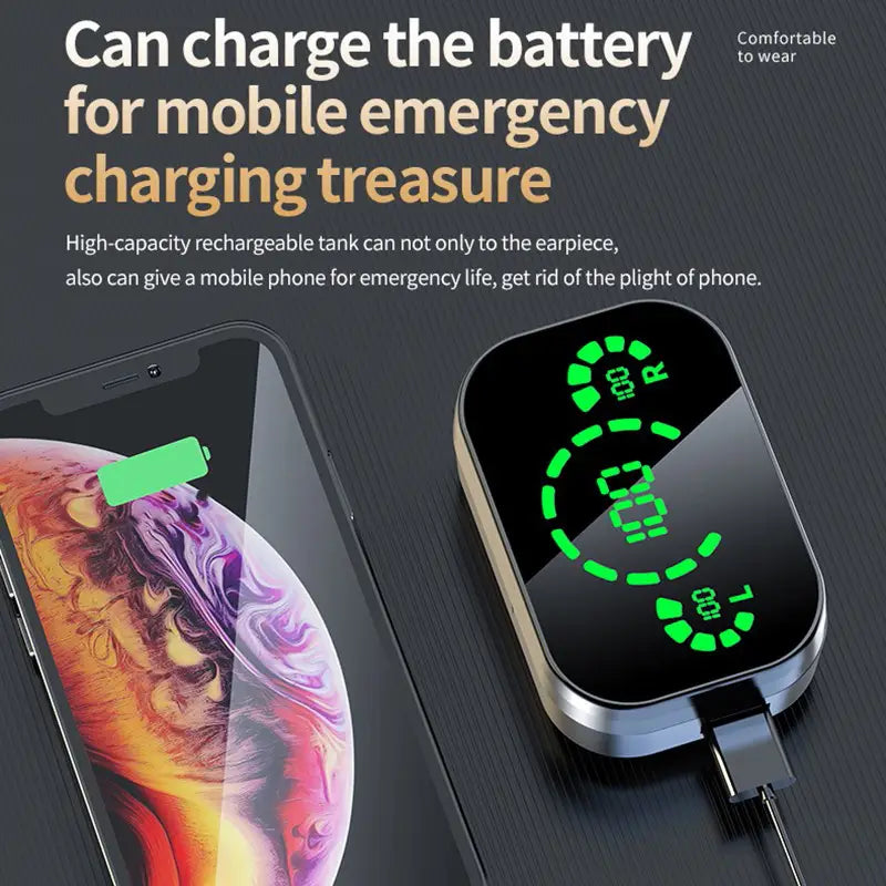 Soniq - UltraBass Draadloze Oordopjes – Sportieve In-Ear Koptelefoon met Oplaadcase