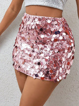 BamGleam Bodycon Pailletten Rok | Feestrok Dames | Minirok met pailletten voor feestelijke gelegenheden