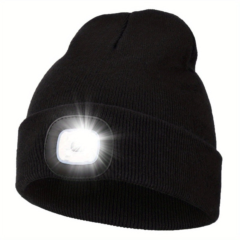 Unisex Beanie met LED Licht – Handige Verlichting voor Avondwandelingen