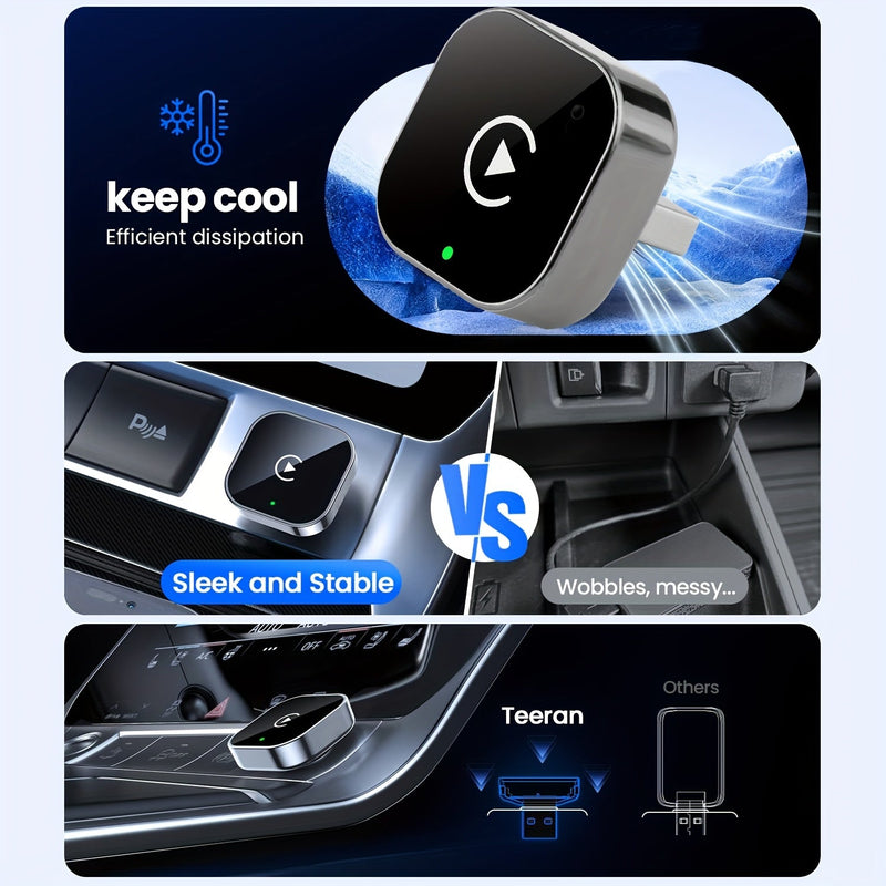 2-in-1 Draadloze CarPlay & Android Auto Adapter – Plug & Play Snel Verbonden