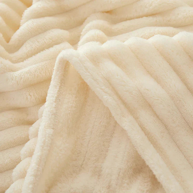Brede Gestreepte Flanellen Fleece Dekentje – CozyStripe