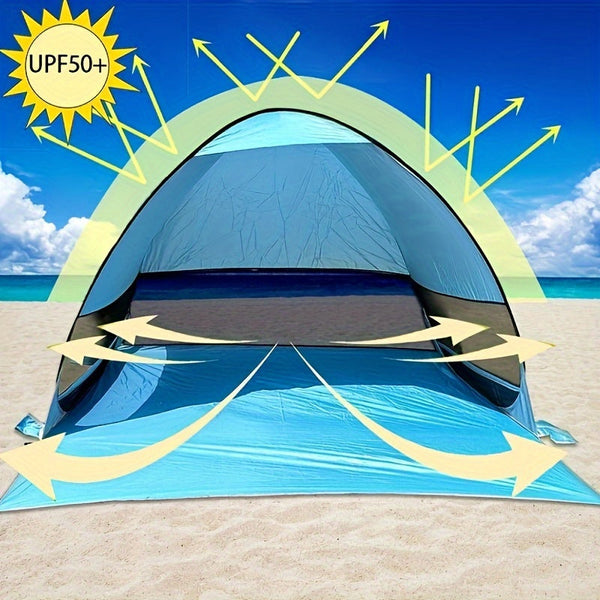 Draagbare Strandtent voor 2-3 Personen – UPF 50 Bescherming en Lichtgewicht Ontwerp