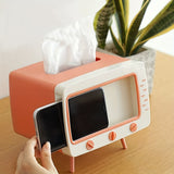 RetroTV Tissuebox Houder - Multifunctionele Tissue Dispenser met Telefoon Dock